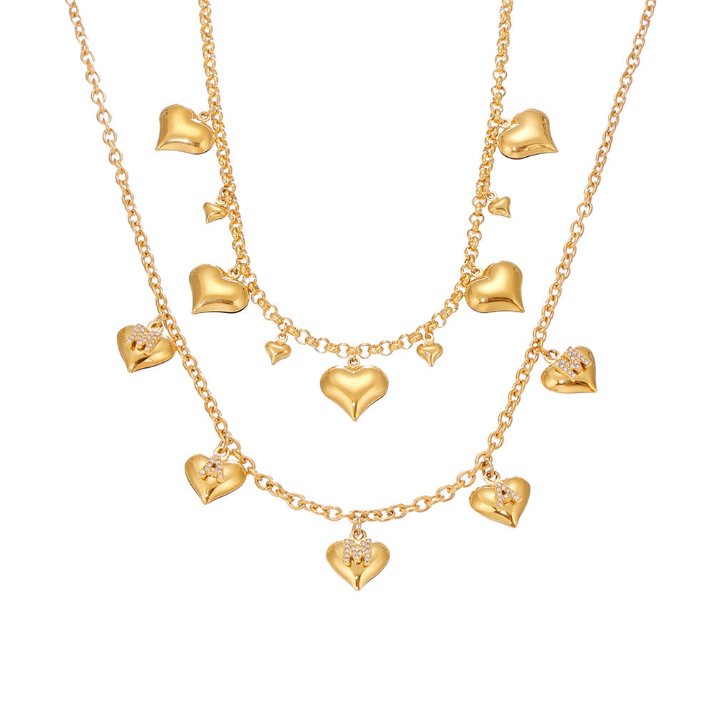 Planderful Stainless Steel Women Love Necklace 18K Plated