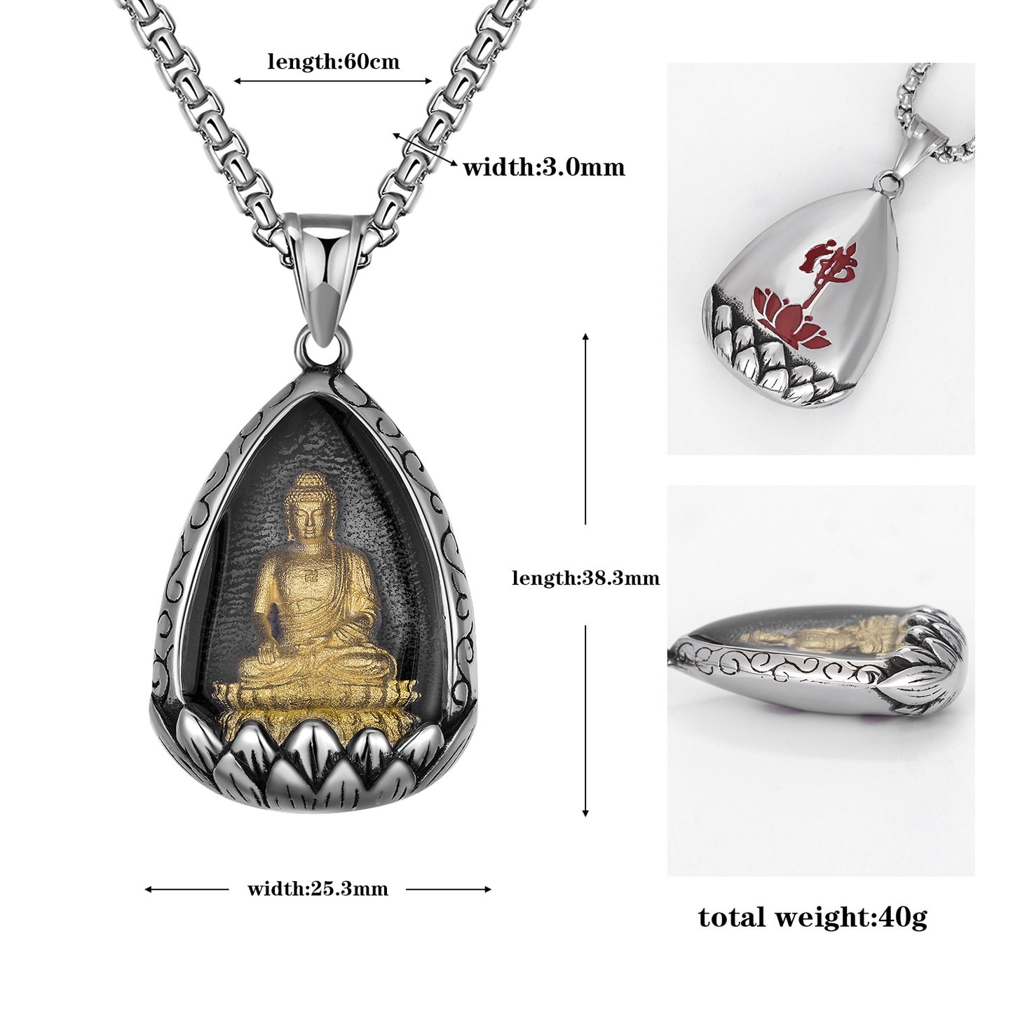 Steel Necklace – Vintage Patron Saint Pendant Necklace