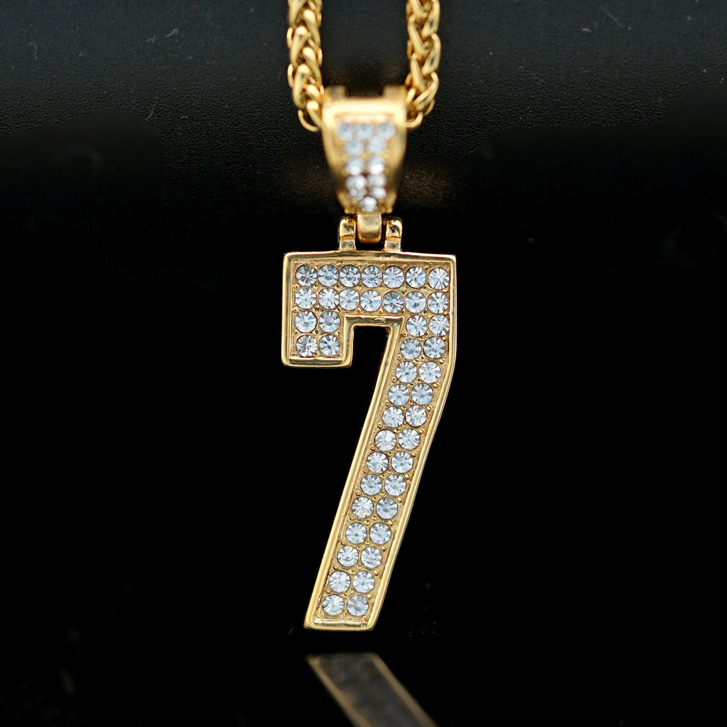 Planderful Hip Hop Pendant Necklace Unisex Bold Statement Gold Plated Zircon Stainless Steel