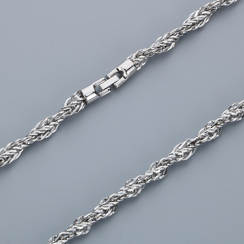Hip-Hop Design Buckle Twist Cord Chain Men's Stainless Steel Twisted Chain Accessory For Necklace