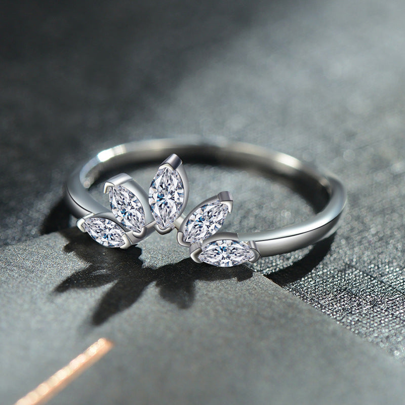 S925 Sterling Silver Horse Eye Zircon Ring for Women