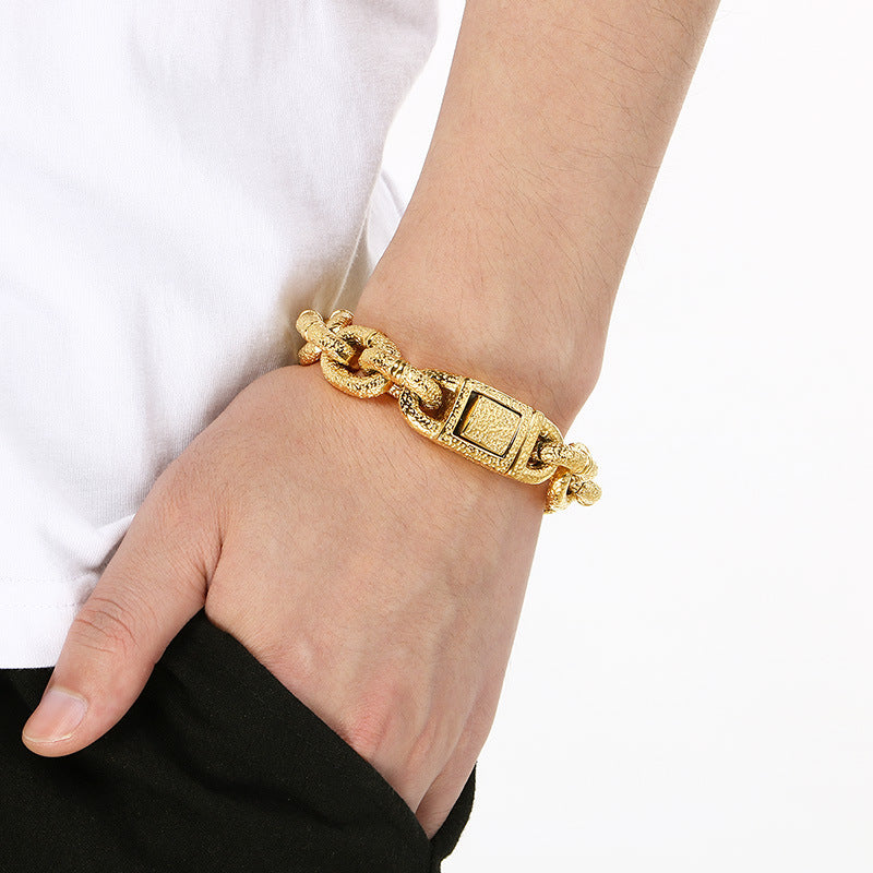 Heavy Industry – Punk Style Casting Rough Beating Cable Chain Bracelet