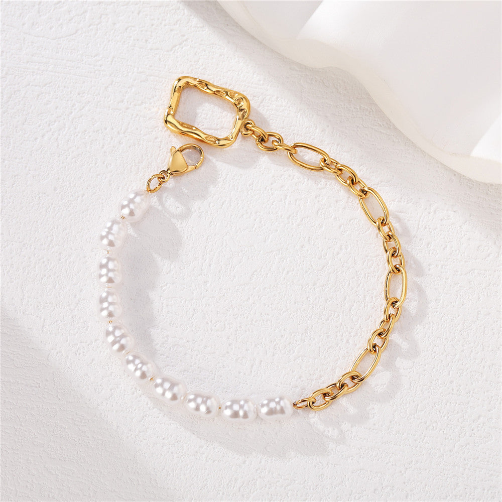 Pearl Bracelet For Women Elegant Steel Base Niche Jewelry Planderful Everyday Genie
