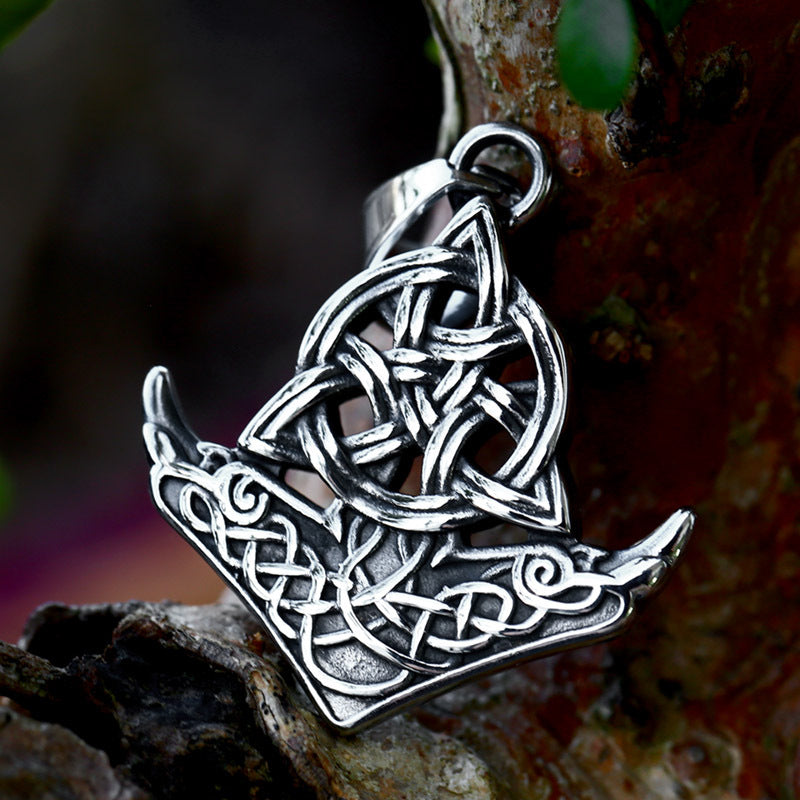 Retro Titanium Steel Viking Anchor Pendant with Celtic Knot Design for Men