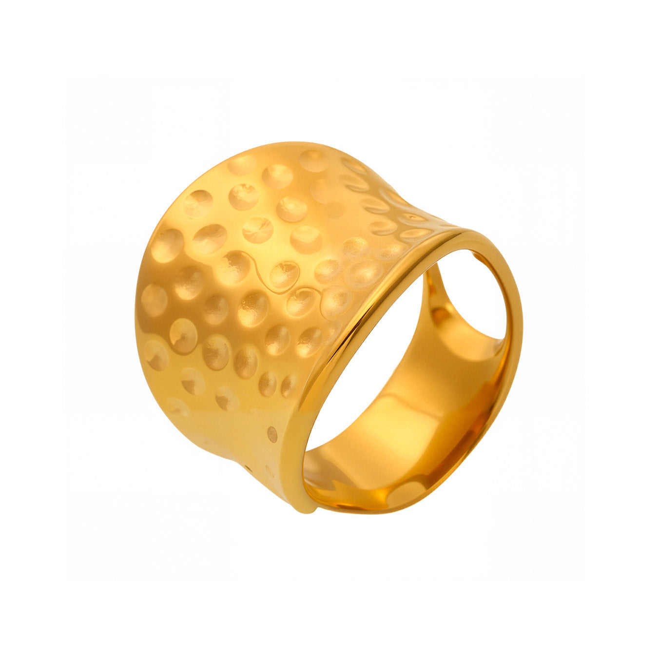 Planderful 18K Gold Plated Wide Face Index Ring Unisex Bold