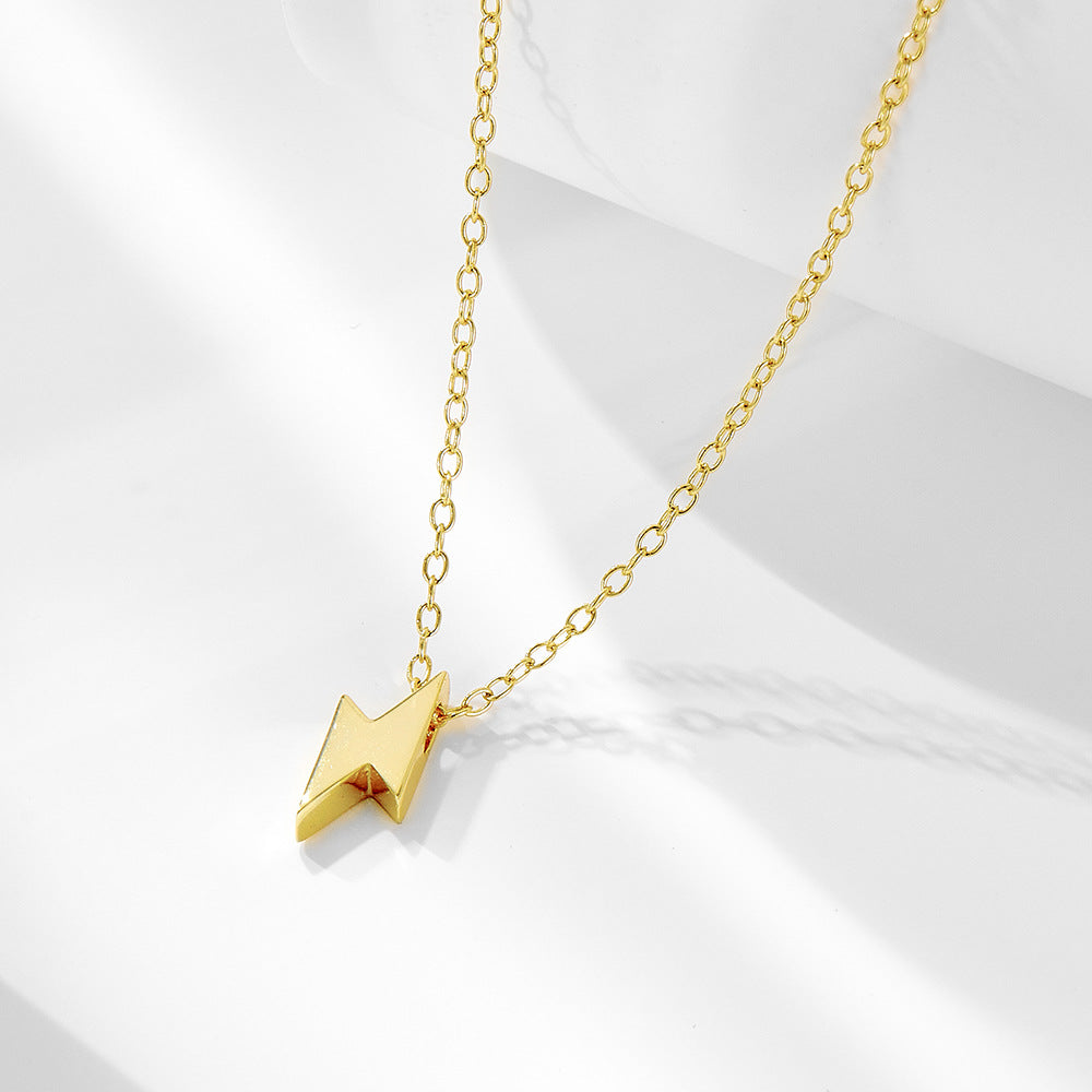 S925 Sterling Silver Mini Lightning Pendant Necklace