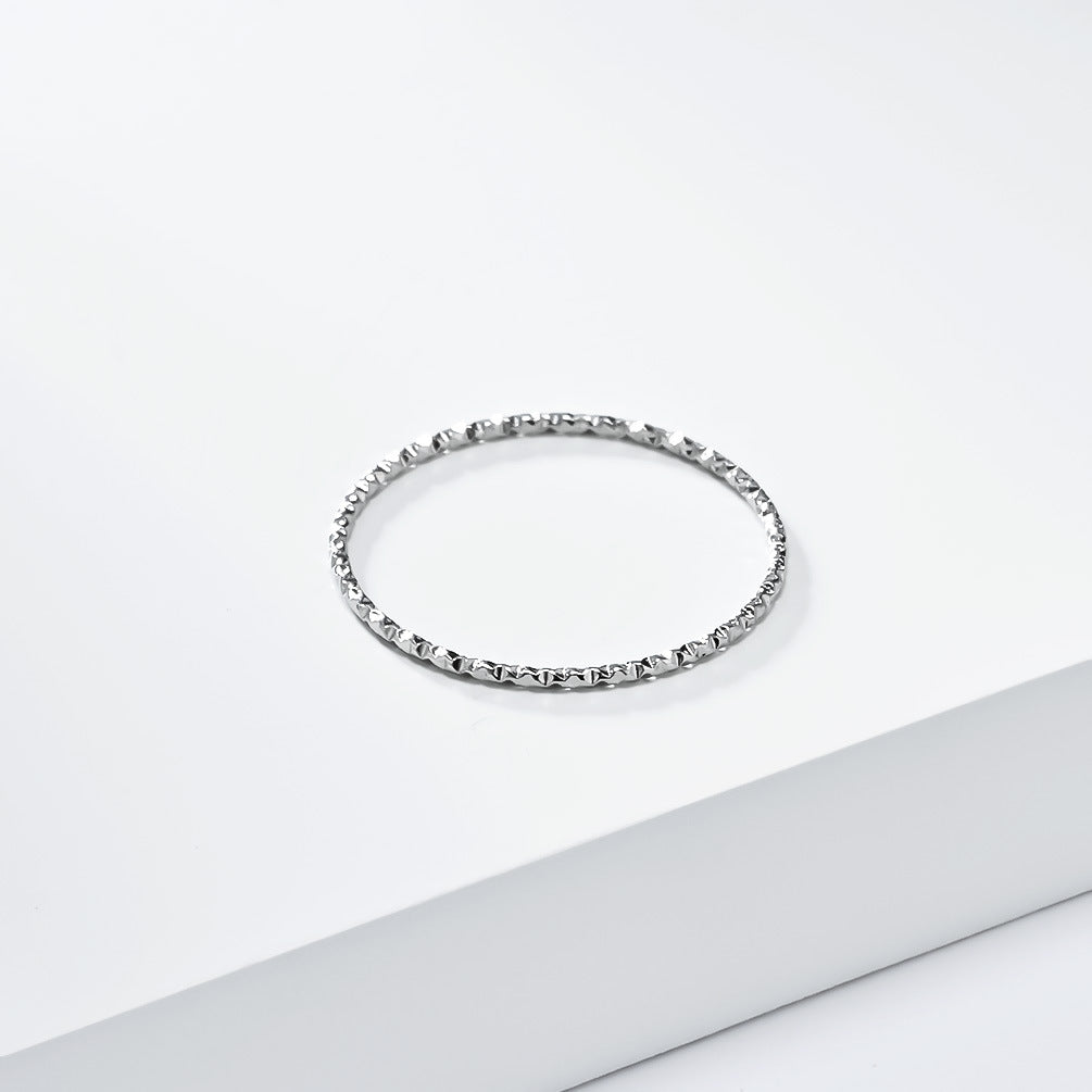 Korean Version 1mm Titanium Steel Tail Ring for Fashionable Wear