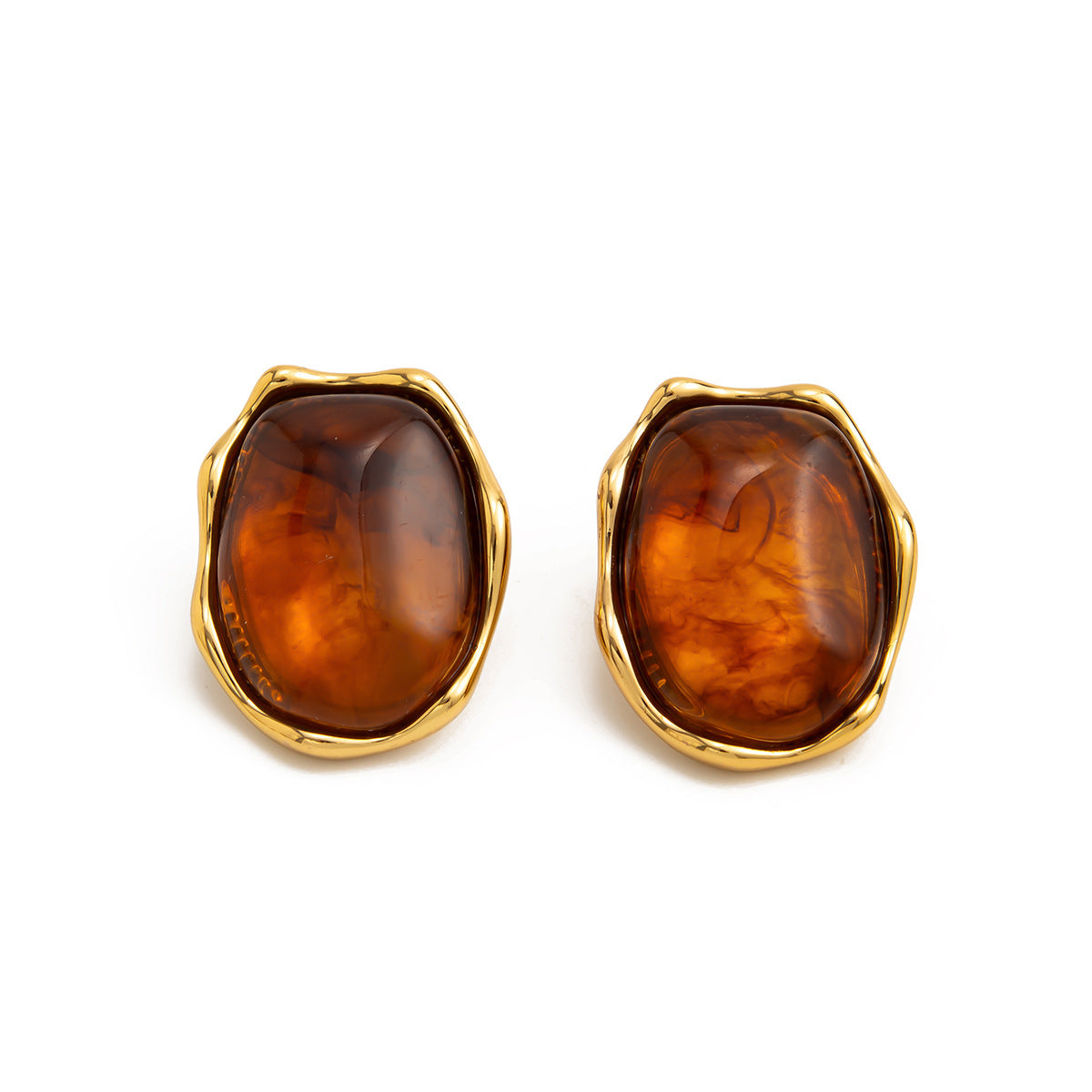 Planderful Vienna Verve Stainless Steel Irregular Concave Convex Stud Earrings For Women Geometric Statement Jewelry