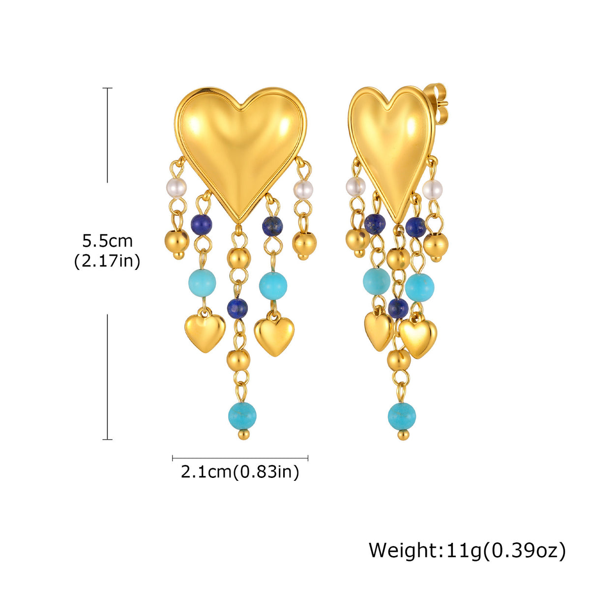 Stainless Steel Heart Earrings