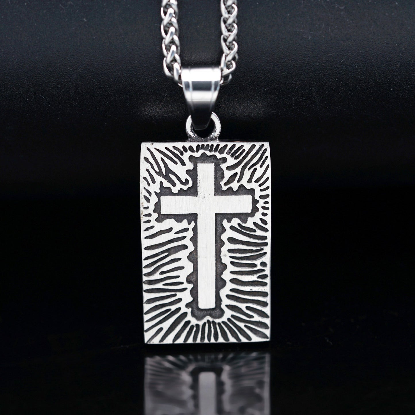 Steel Necklace - Vintage Punk Skull Cross Pendant