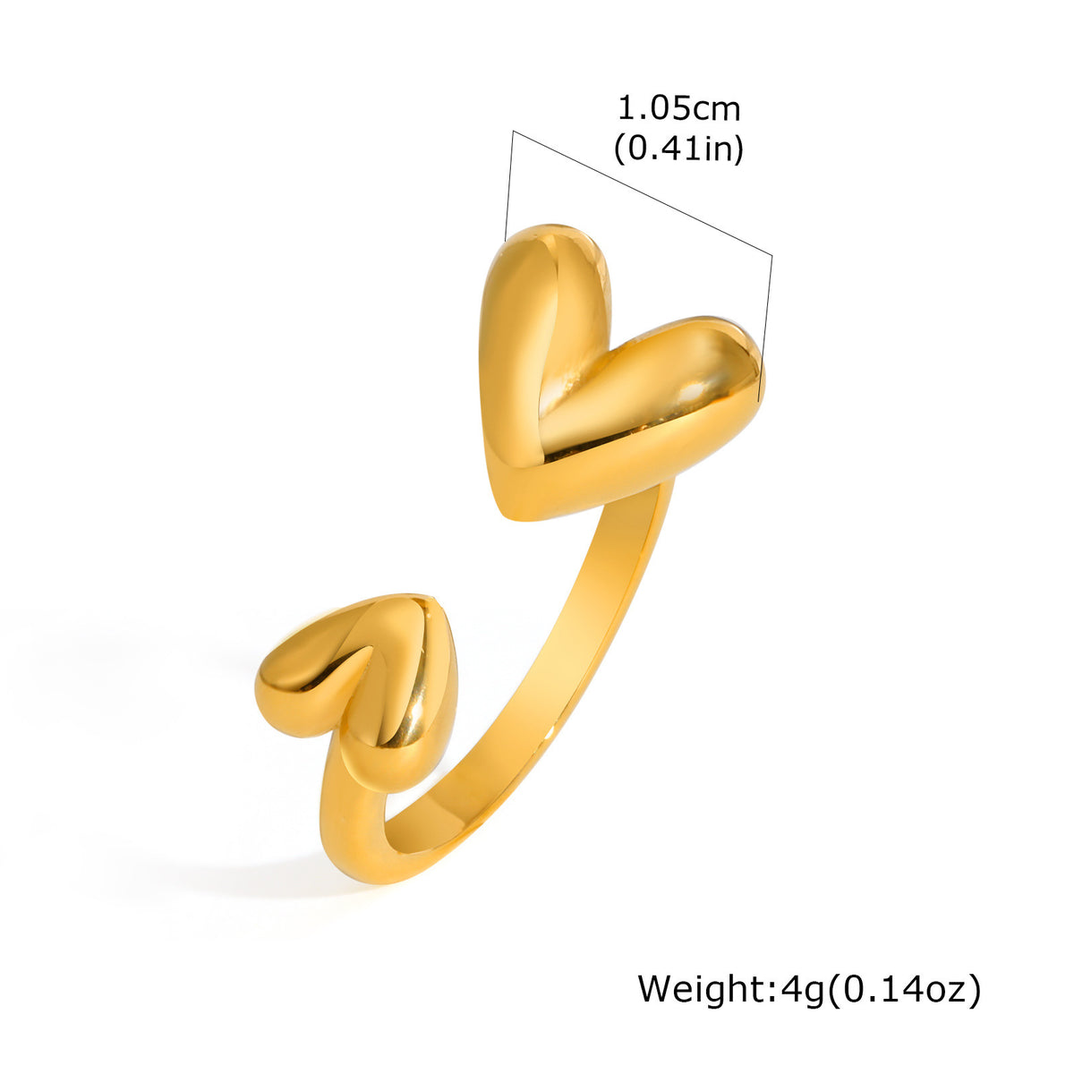 Stainless Steel Cold Wind – Butterfly Heart-Shaped Open Ring