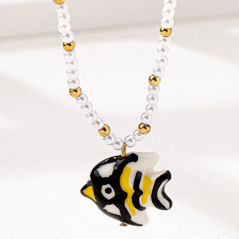 Planderful Fun Cartoon Metal Cross Necklace for Women