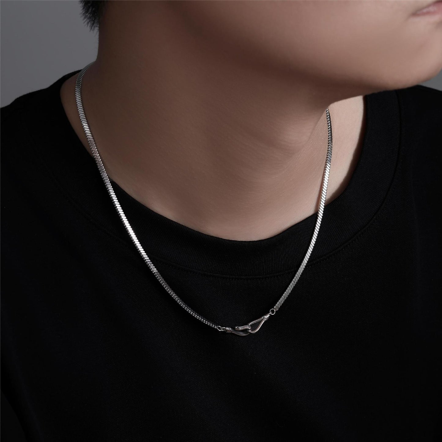 Planderful Jewelry Snake Bone Steel Necklace Collarbone Glam