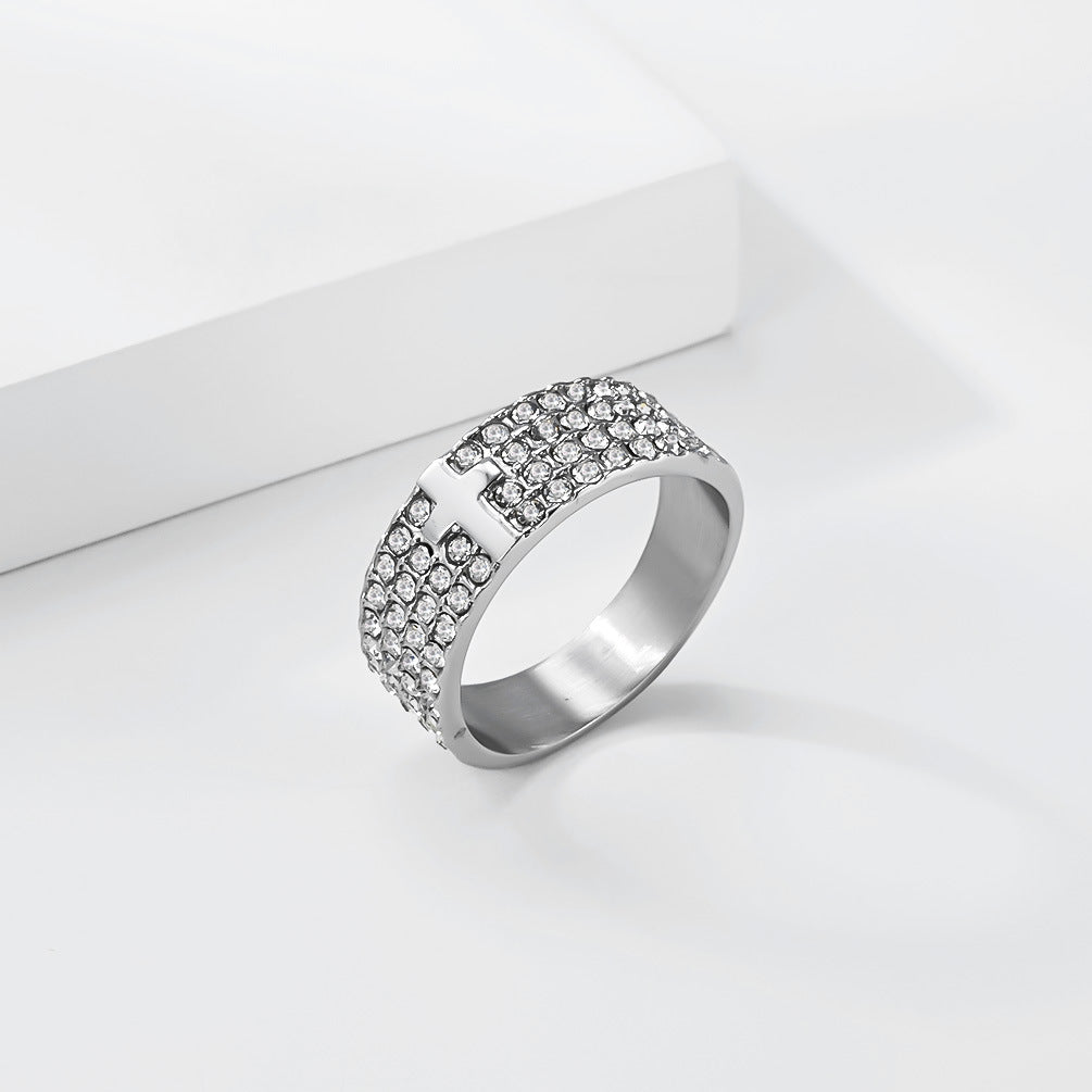 Punk Cross Stainless Steel Men's Ring