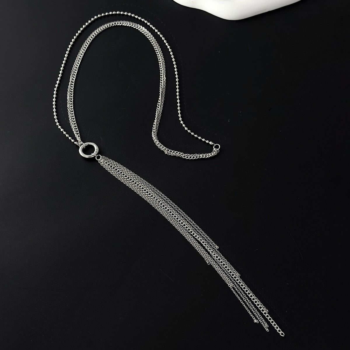 Long Tie Chain Tassel Necklace