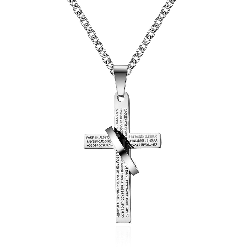 Planderful Titanium Steel Cross Necklace For Streetwear Fans Versatile Everyday Genie Pendant