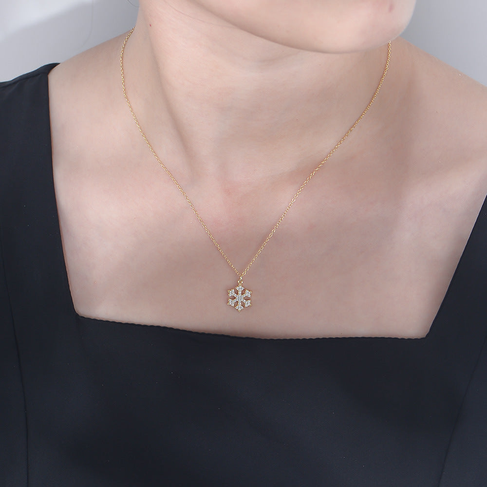 Sense Flash Diamond Necklace Qixi Festival Gift Japan And South Korea S925 Sterling Silver