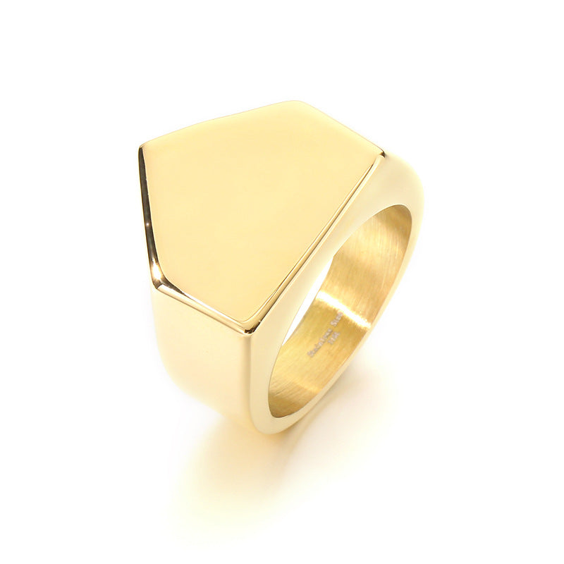 Planderful Geometric Pyramid Ring For Men Stainless Steel