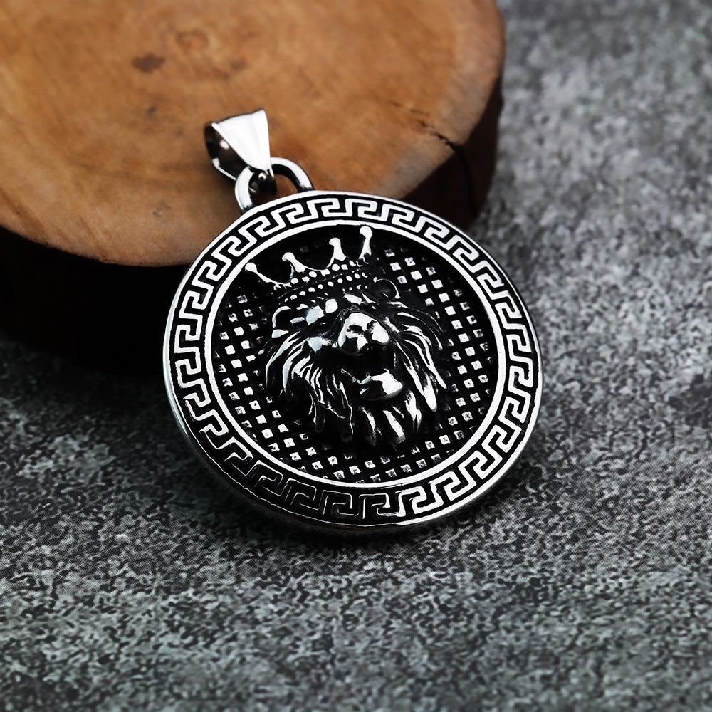 Vintage Men's Jewelry Lion King Tag Pendant Accessories