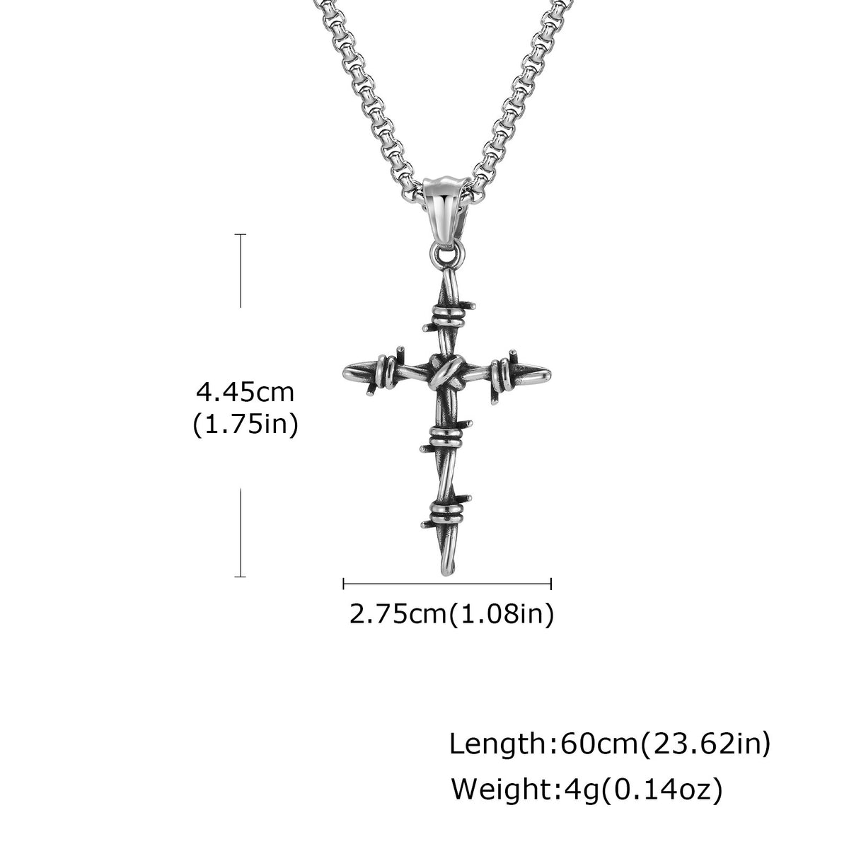 Cross Braided Vintage Stainless Steel Pendant for Men