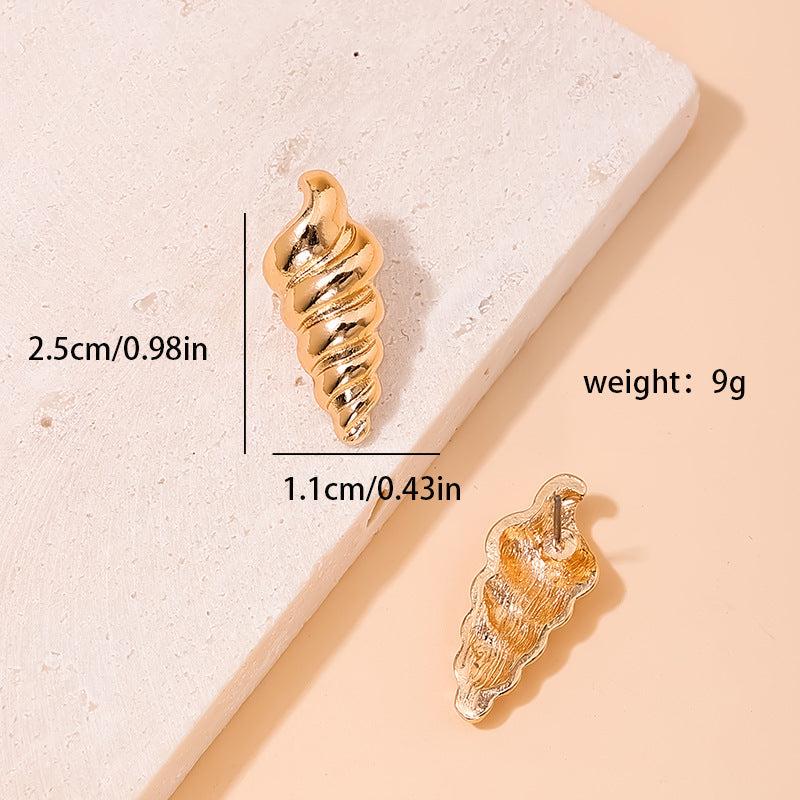 Spiral Conch Women's Earrings - Elegant and Versatile Wholesale Option