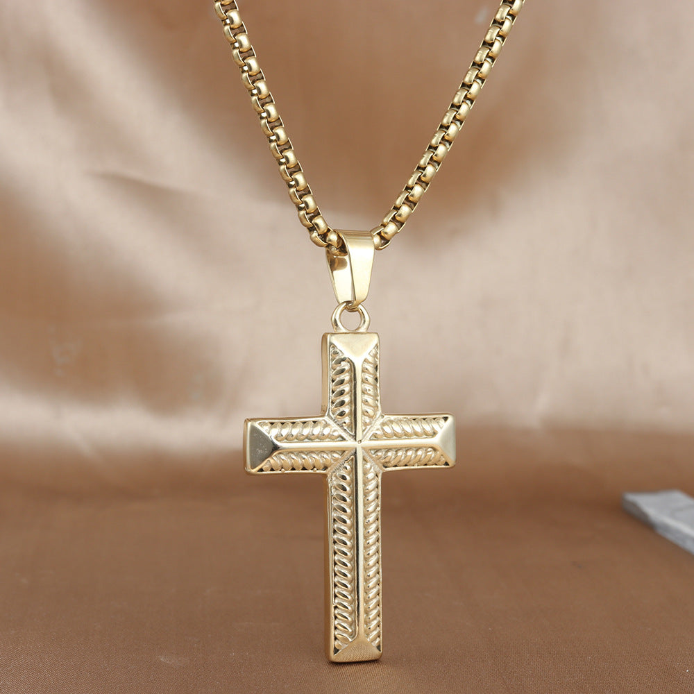 European And American Stainless Steel Cross Pendant For Men