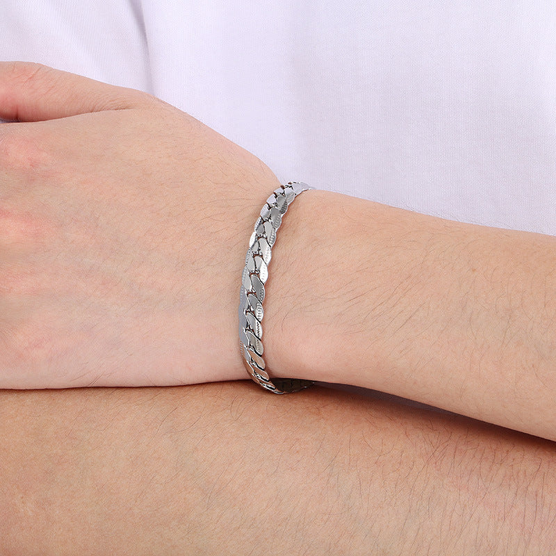 Titanium Steel Necklace For Men Korean Engraved Chain Trend