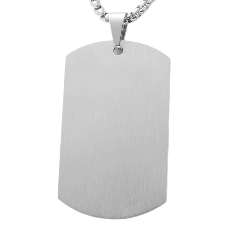 Trendy Men's Personalized Retro Titanium Steel Sequined Pendant Necklace