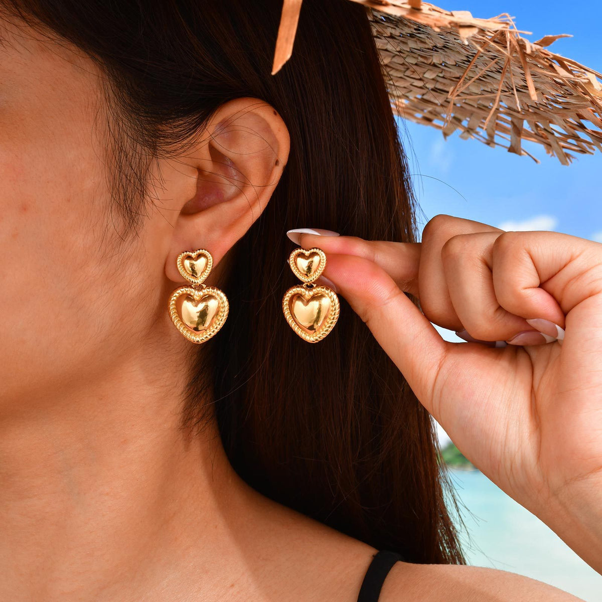 Stainless Steel Heart Earrings