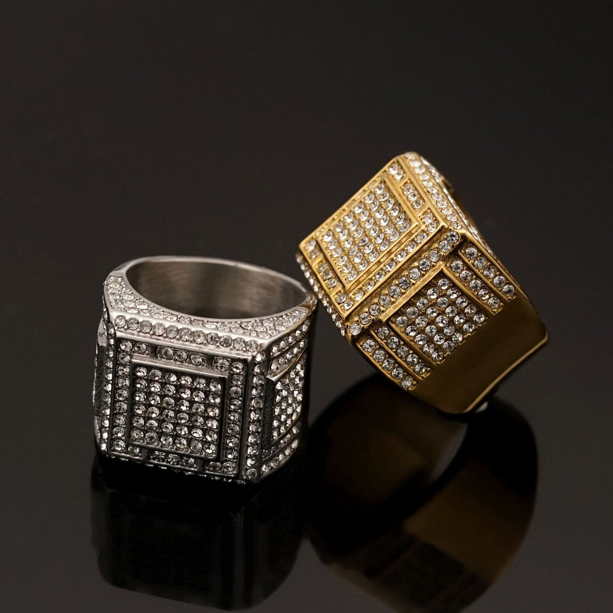 Planderful Everyday Genie Stainless Steel Zircon Ring For Men Unisex Bold Statement Jewelry