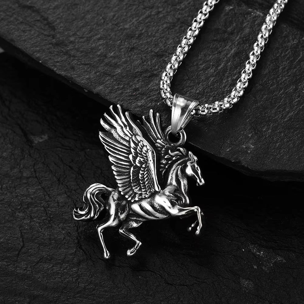 Punk Pegasus Stainless Steel Men's Pendant Necklace