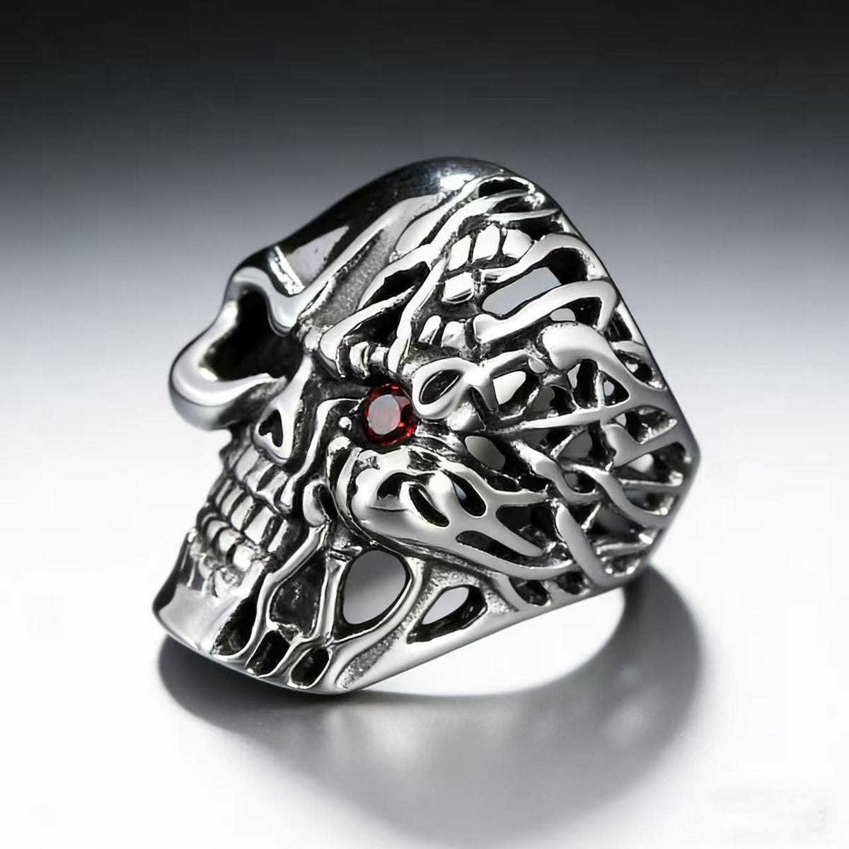 One-Eyed Skull Titanium Steel Ring