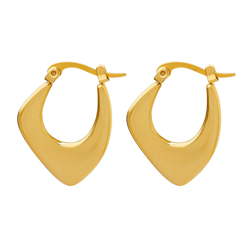 Chic 18K Gold Plated Titanium Steel Earrings for Women