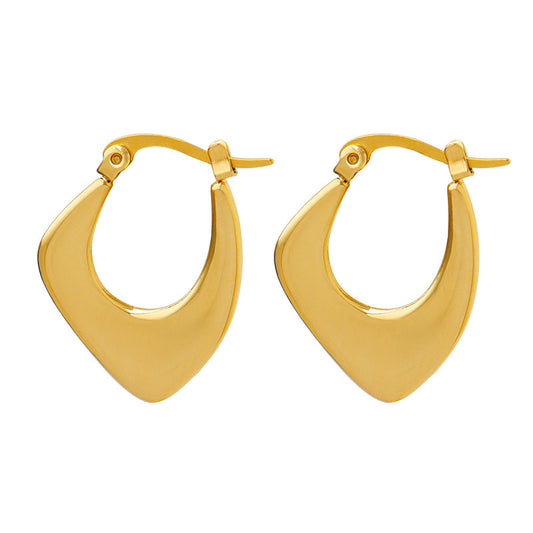 Chic 18K Gold Plated Titanium Steel Earrings for Women
