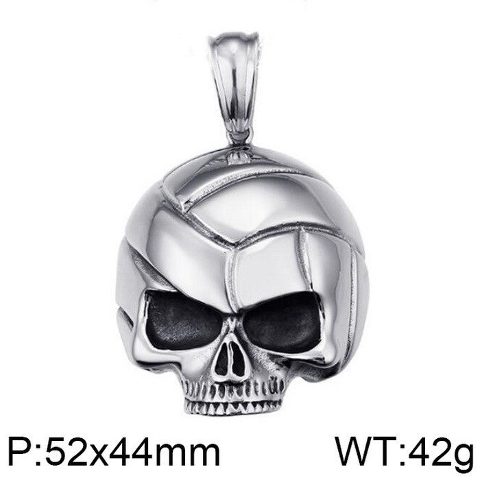 Extravagant Skull Mask Pendant - Vintage Zircon-Set Titanium Steel Ghost Head Necklace for Men