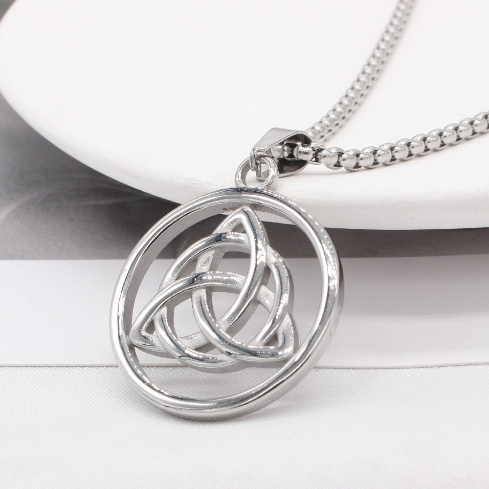 Planderful Titanium Steel Triangle Pendant Unisex Stylish Retro Viking Shield Jewelry For Men And Women