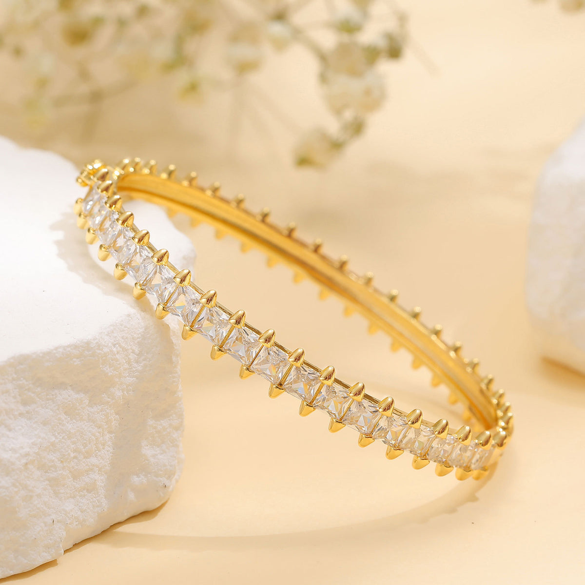 Cross Zircon Copper Bracelet