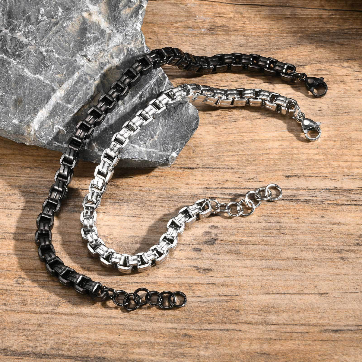 Black Stainless Steel Bracelet for Men