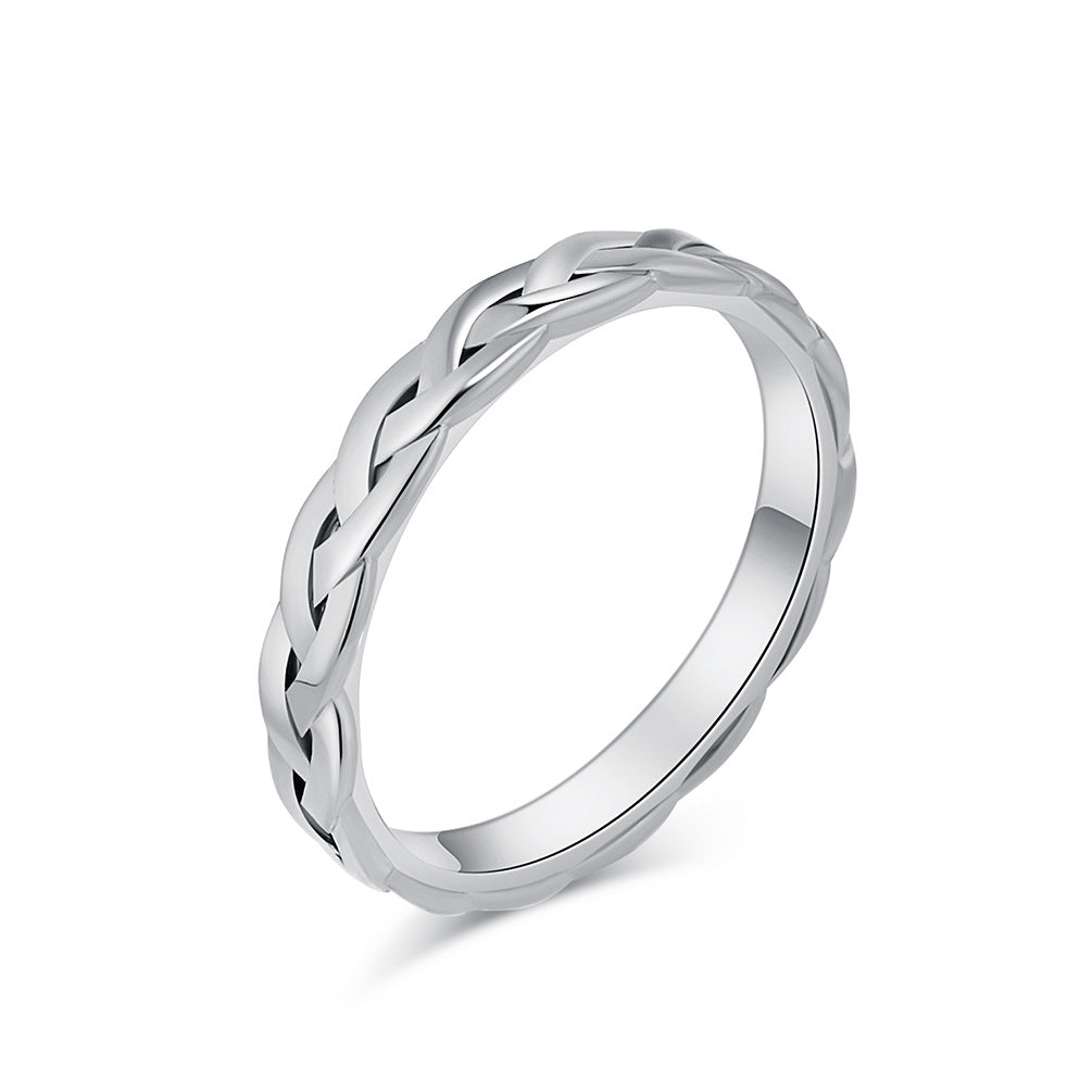 Planderful Titanium Steel Ring For Trendsetting Fashion Lovers Braided Chain Minimalist Luxury Jewelry Sizes 5 To 10