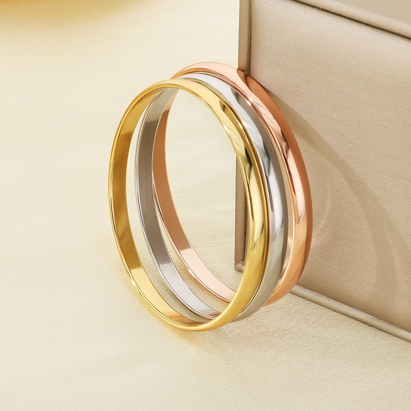 Stacking – Smooth Stainless Steel Women's Diy Bracelet