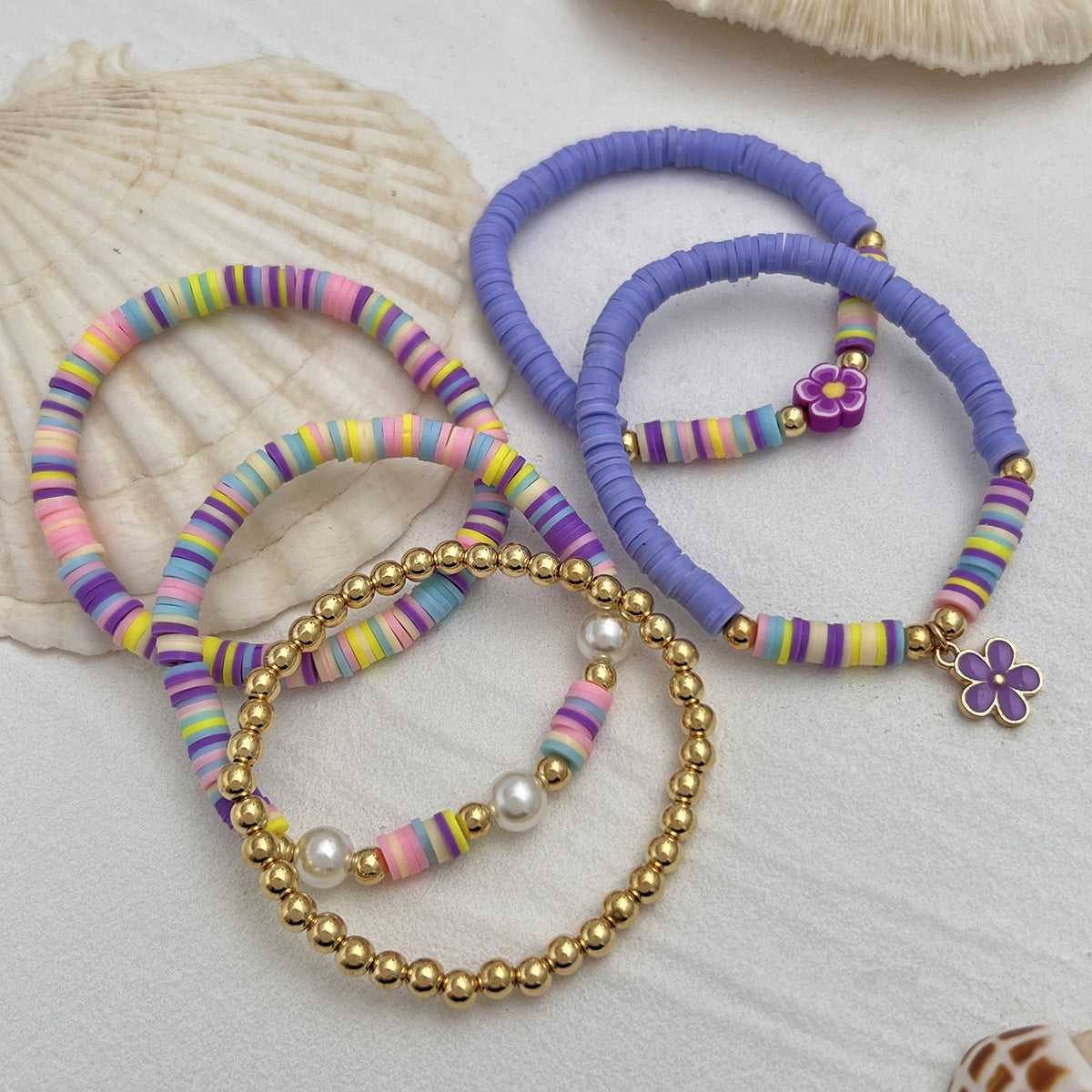 Planderful Vienna Verve Bracelet Set – Bohemian Beaded Flower Design