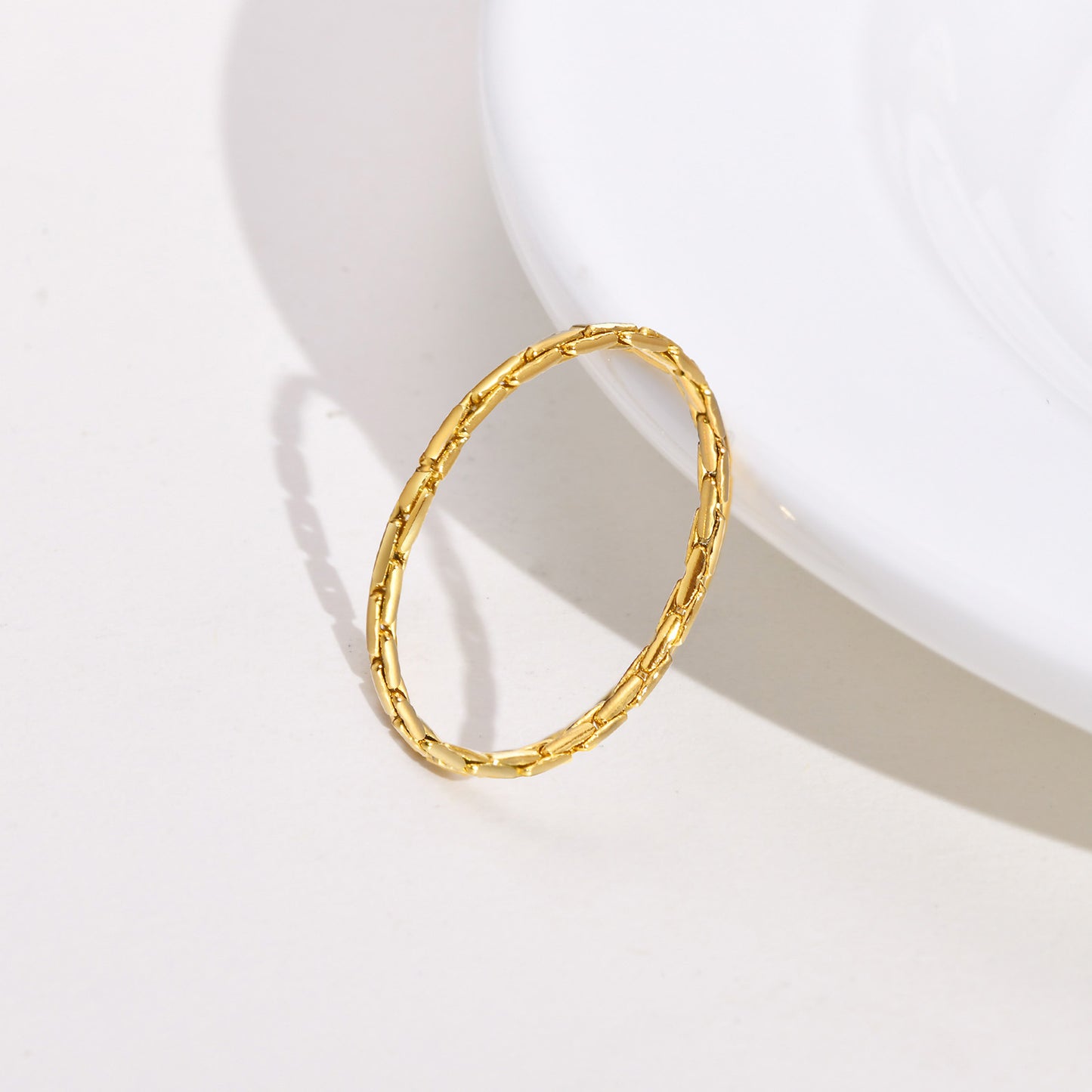 Women's Ring Plain Ring Stainless Steel Thin Gold Tail Ring