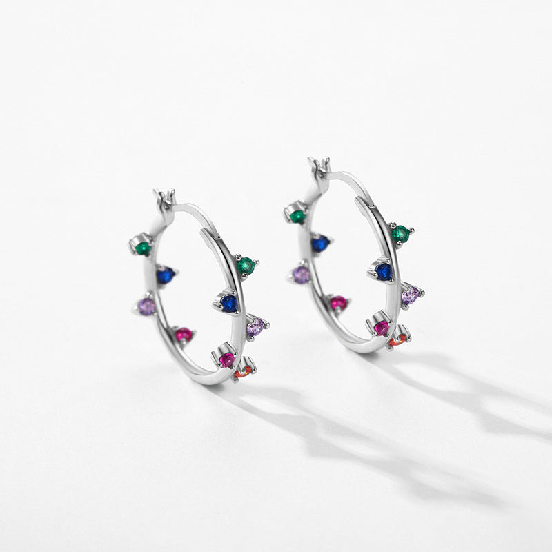 European and American Flair S925 Sterling Silver Zircon Earrings