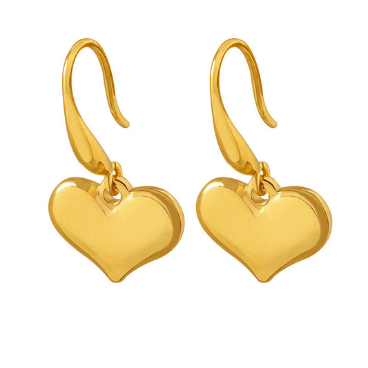 Love Infusion Gold-Plated Heart Earrings with Unique Design and Metal Ear Hooks