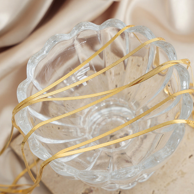 Noble Titanium Snake Bone Chain Necklace with a Touch of Elegance