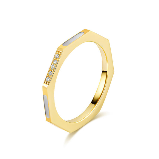 Planderful Zircon Inlaid Steel Ring For Women Everyday Genie Collection Romantic Light Luxury Hand Jewelry