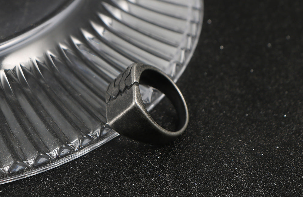 Titanium Steel Crack Ring Lightning Retro Mens Size 7 To 12