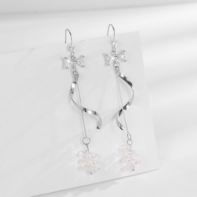 French Bow 925 Sterling Silver Earrings