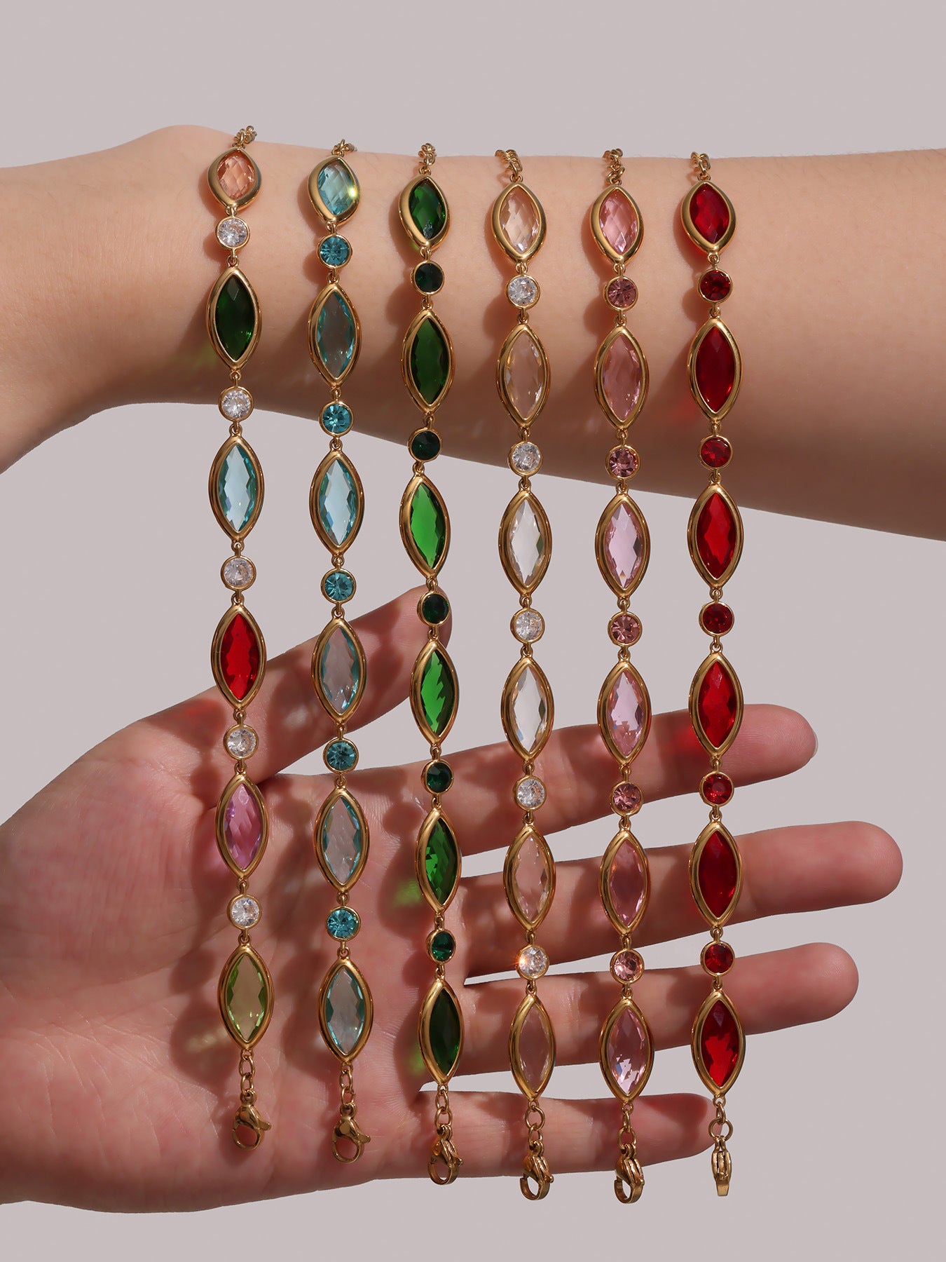 Planderful Crystal Glass Bracelet Luxury 18K Gold Women