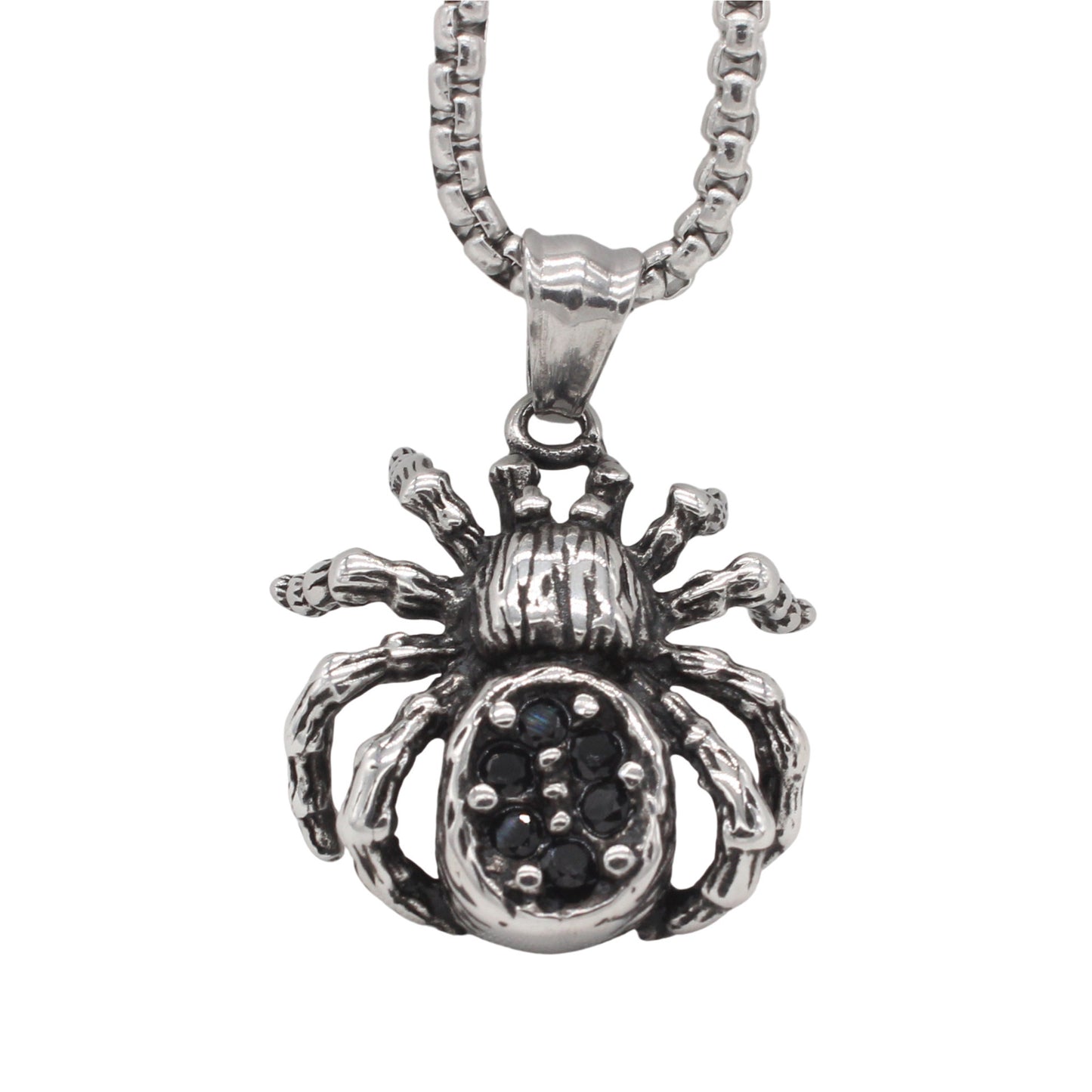 Planderful Everyday Genie – Retro Spider Men's Titanium Steel Pendant Necklace